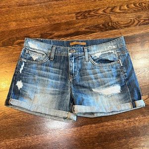 Distressed denim shorts, Joe's Jeans, size 29